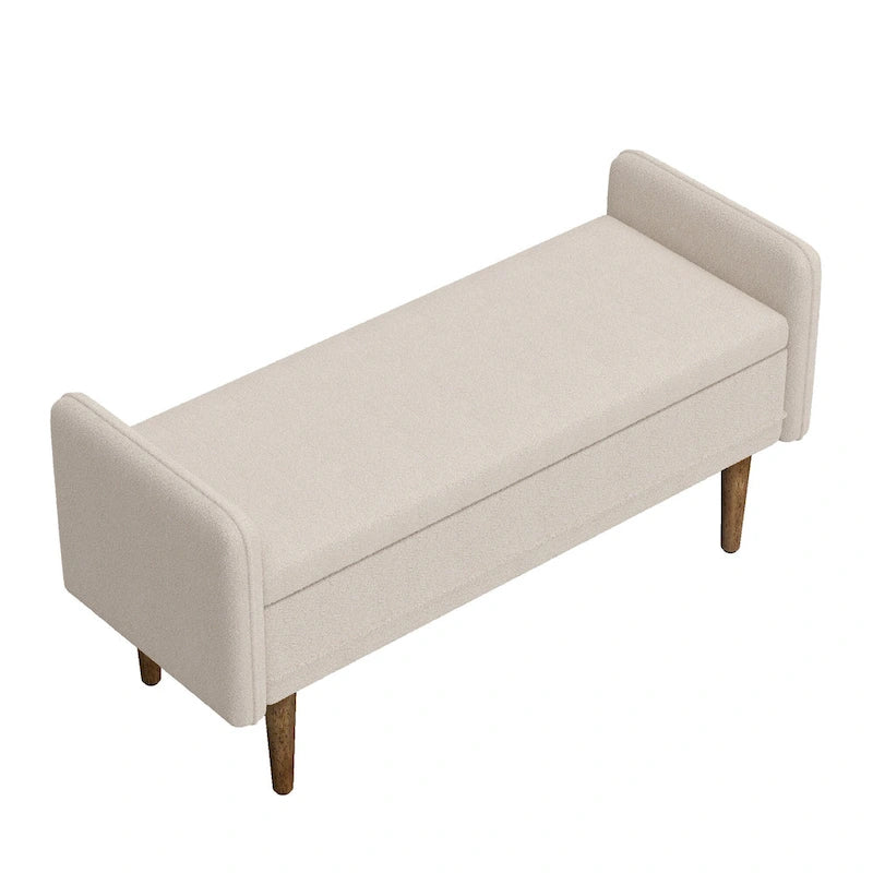 Linen Fabric Storage Stool, ,with Storage Space, Suitable for Apartments, Living Rooms and Bedrooms