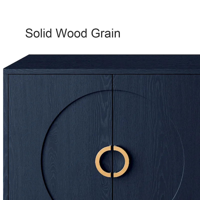 Moderner lackierter Holzschrank mit 4 Türen, Sideboard-Buffetschrank für Wohnzimmer, Eingangsbereich, Flur und Büro