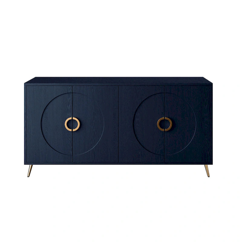 Moderner lackierter Holzschrank mit 4 Türen, Sideboard-Buffetschrank für Wohnzimmer, Eingangsbereich, Flur und Büro