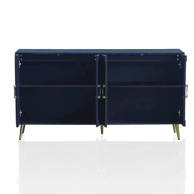 Moderner lackierter Holzschrank mit 4 Türen, Sideboard-Buffetschrank für Wohnzimmer, Eingangsbereich, Flur und Büro