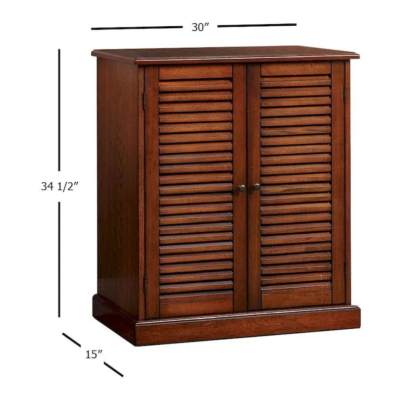 Modern overgangsdesign schoenenkast, 1-delig, espresso-afwerking, verstelbare planken, deuren met lamellen, woningmeubilair, schoenenrek