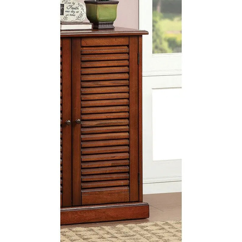 Modern overgangsdesign schoenenkast, 1-delig, espresso-afwerking, verstelbare planken, deuren met lamellen, woningmeubilair, schoenenrek