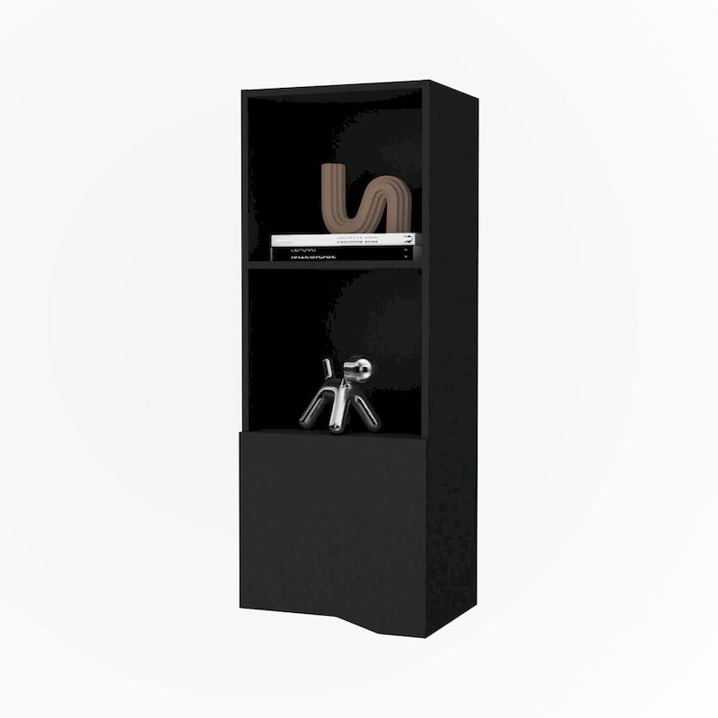Armário de parede preto com uma porta