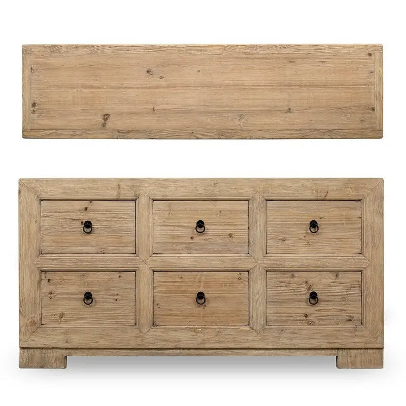 Capri Chest of Drawers Weathered Natural Pine 68x18x35H