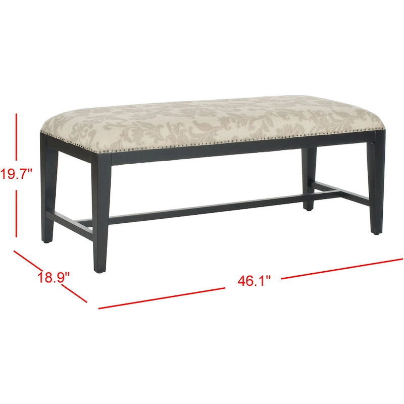 Panca imbottita beige floreale - 46 L x 19 P x 20 A