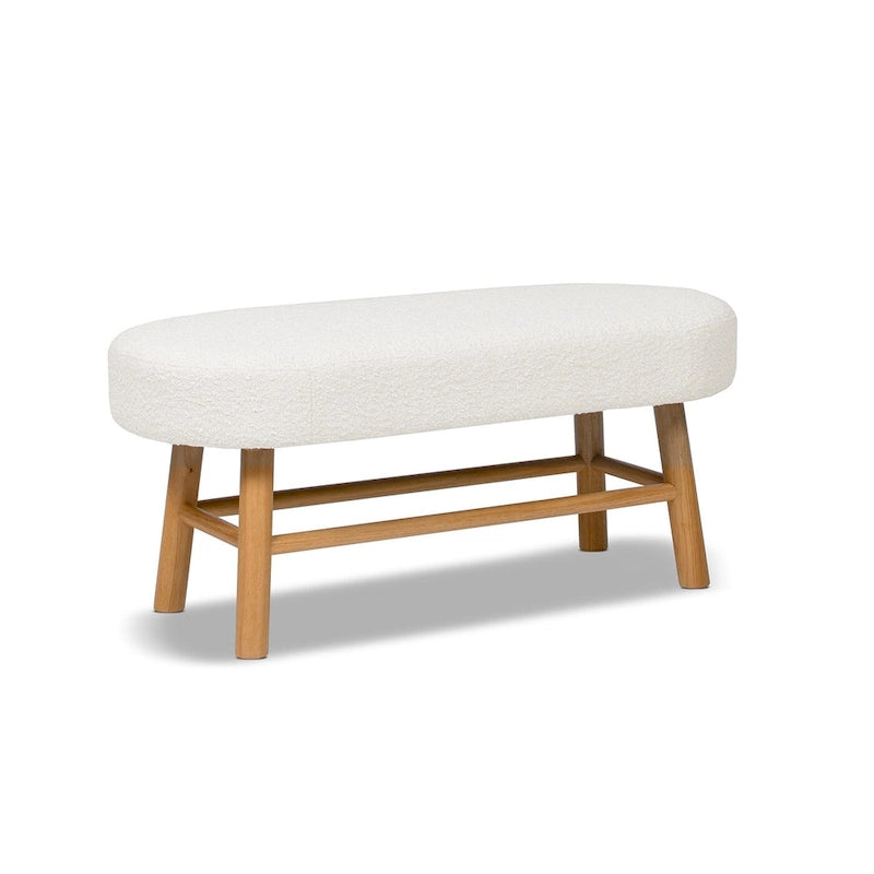 Fuji Accent Entryway Bench Upholstered Seat Solid Wood Frame