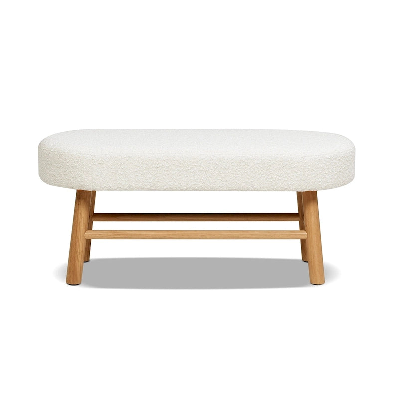 Fuji Accent Entryway Bench Upholstered Seat Solid Wood Frame