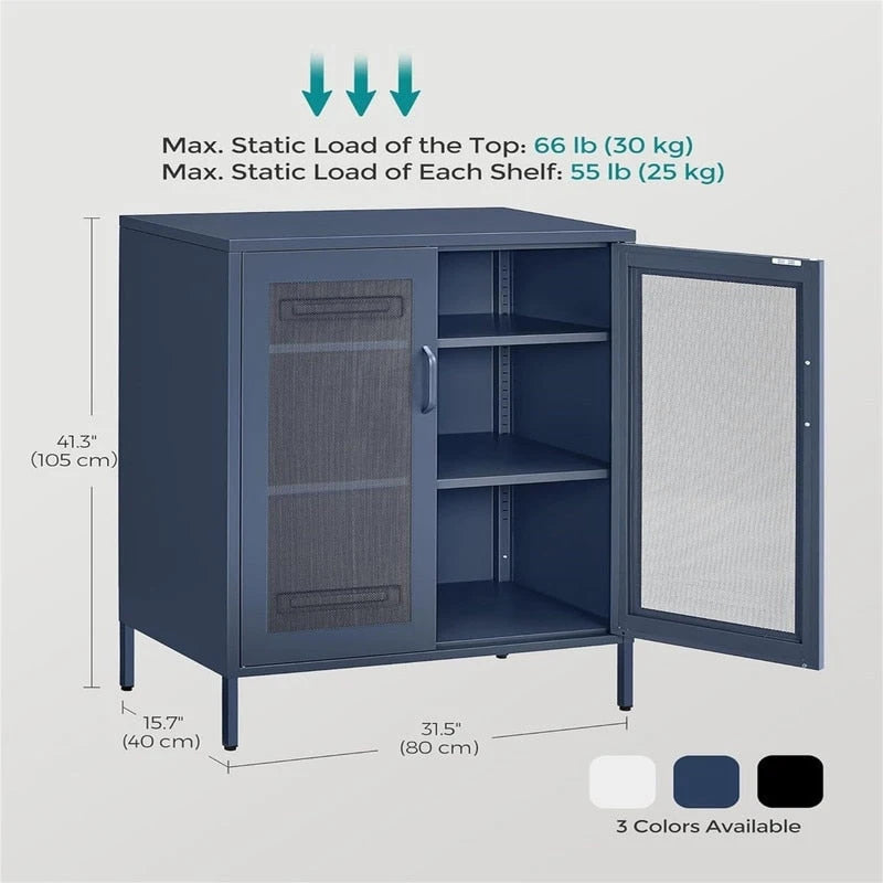 Metallschrank mit Gittertüren - 15.7D x 31.5W x 41.3H