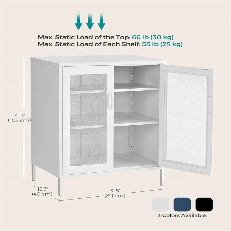 Metallschrank mit Gittertüren - 15.7D x 31.5W x 41.3H
