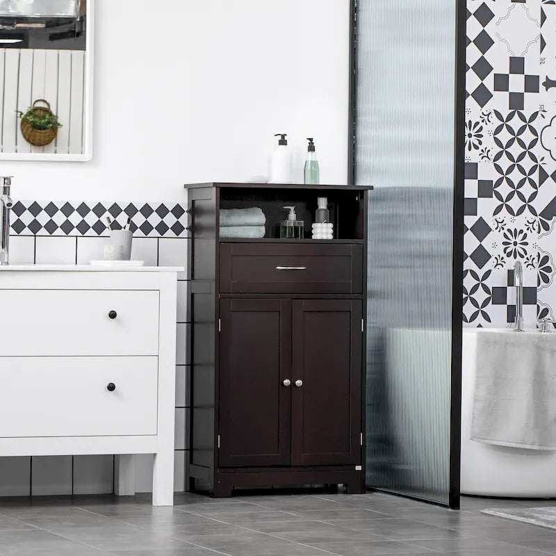 Moderner freistehender Badezimmerschrank mit Schublade und verstellbarem Einlegeboden - 11.75*23.5*42.75