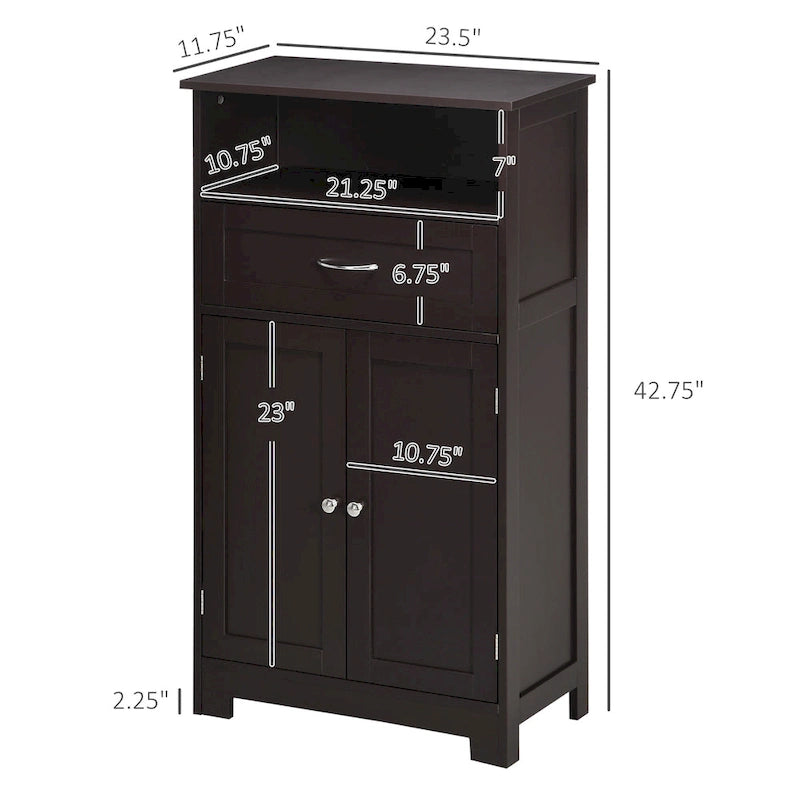 Moderner freistehender Badezimmerschrank mit Schublade und verstellbarem Einlegeboden - 11.75*23.5*42.75