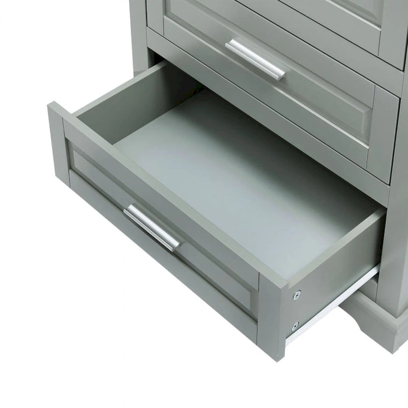 Tall Storage Cabinet with Three Drawers for Bathroom