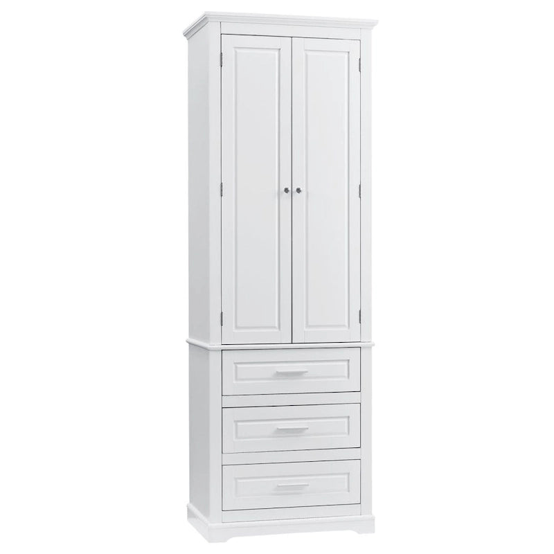 Tall Storage Cabinet with Three Drawers for Bathroom