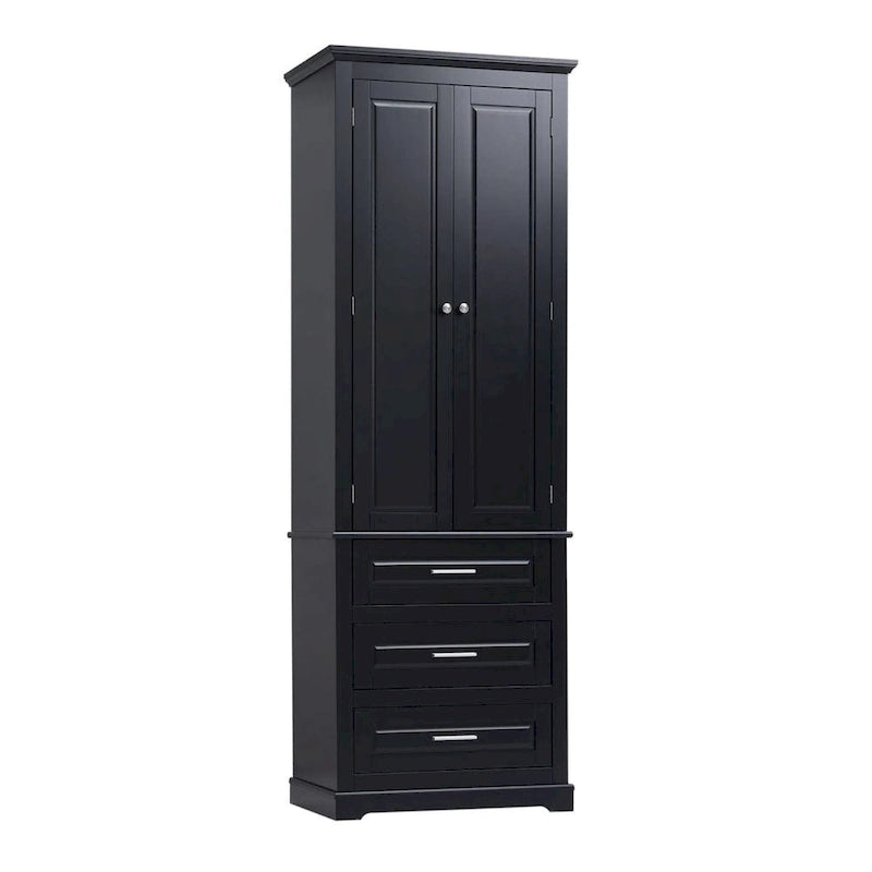 Tall Storage Cabinet with Three Drawers for Bathroom