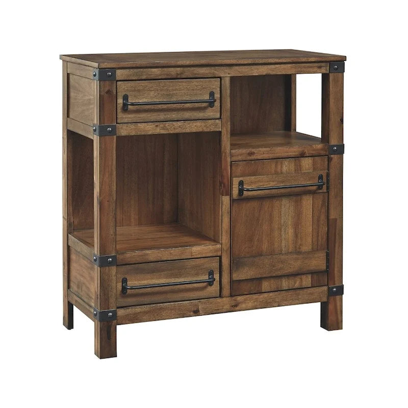 Beistellschrank - Lässig - Beschläge in Bronze - Hellbraun