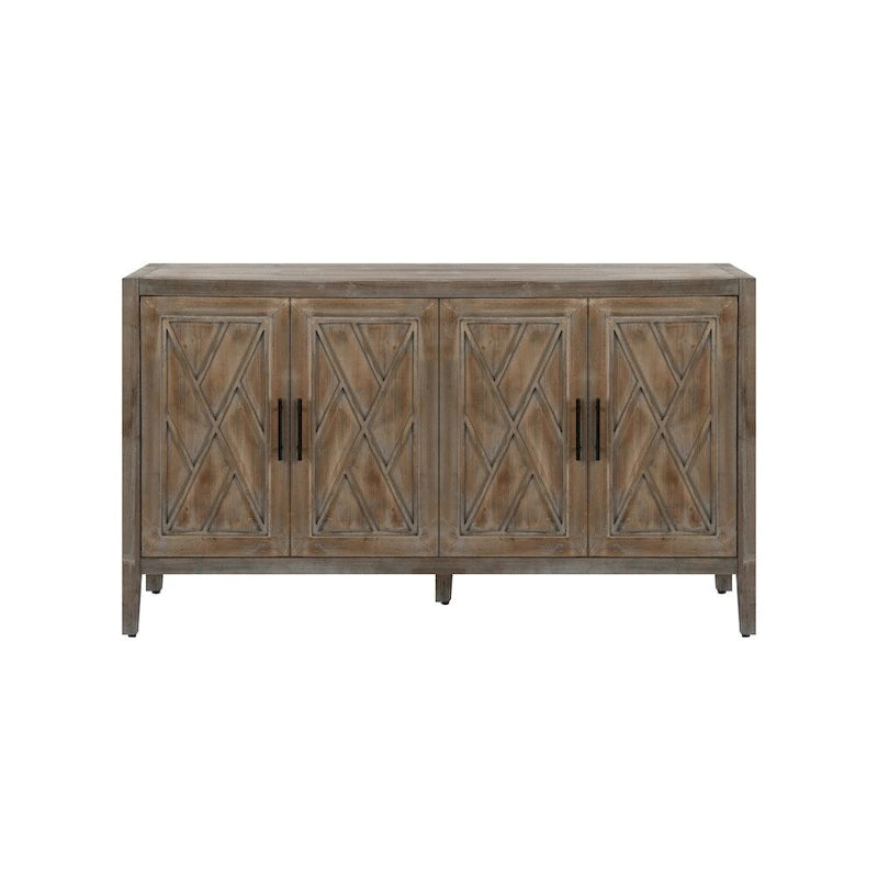 59.8in Vintage-Holzsideboard mit 4 Türen für Wohnzimmer und Eingangsbereich