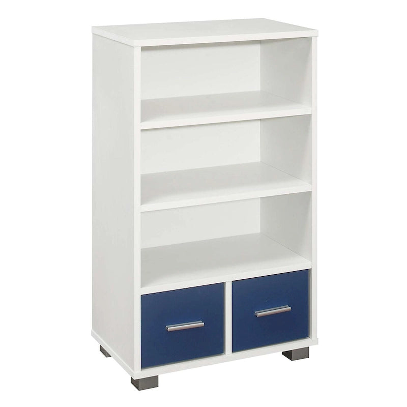 Organizador de arrumação de brinquedos para crianças, estante infantil com gavetas, branco/azul