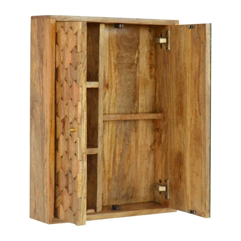 Dekorativer Spiegel mit geschnitzter Ananas, Holzschrank für Eingangsbereich und Schlafzimmer