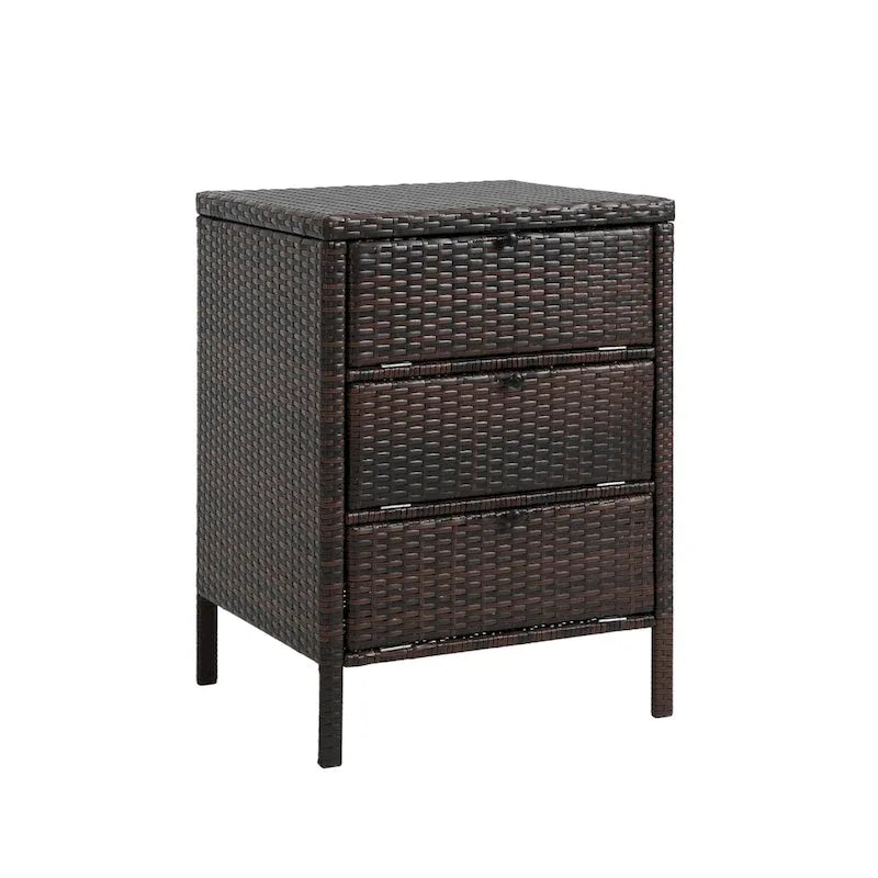 Rattan-Aufbewahrungsschrank mit 3 Schubladen
