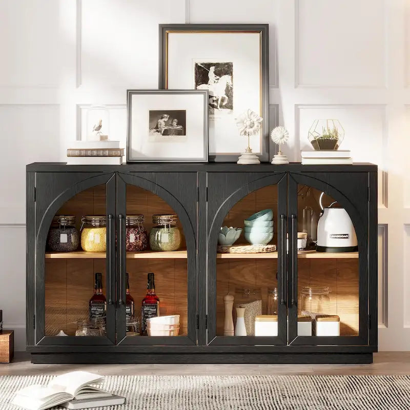 Großes Retro-Sideboard mit 4 Türen und viel Stauraum