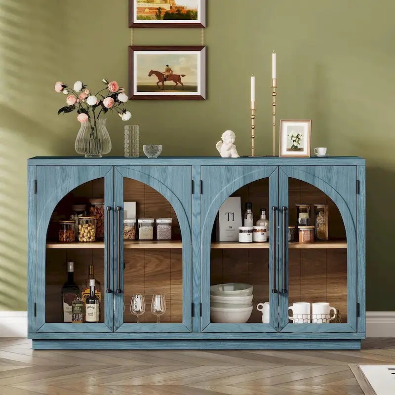 Großes Retro-Sideboard mit 4 Türen und viel Stauraum