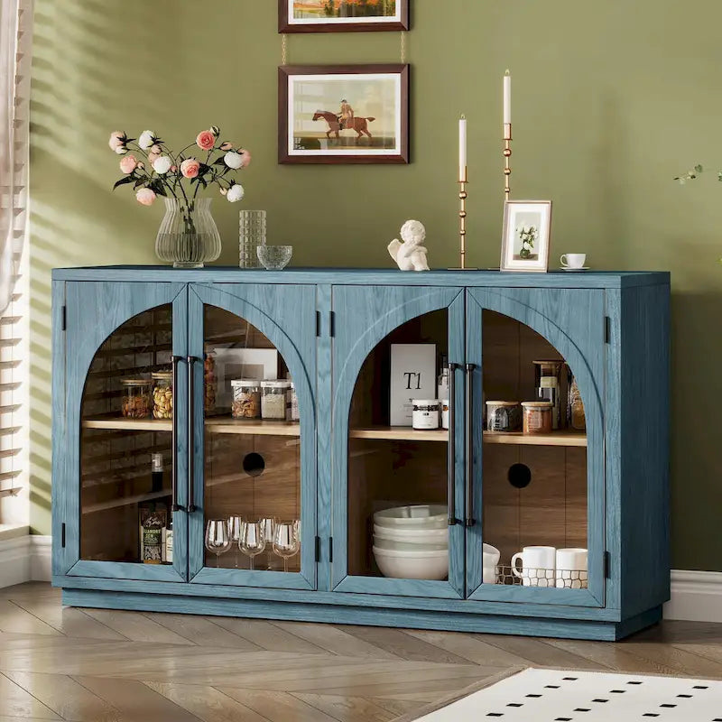 Großes Retro-Sideboard mit 4 Türen und viel Stauraum
