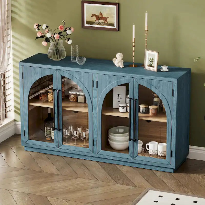 Großes Retro-Sideboard mit 4 Türen und viel Stauraum