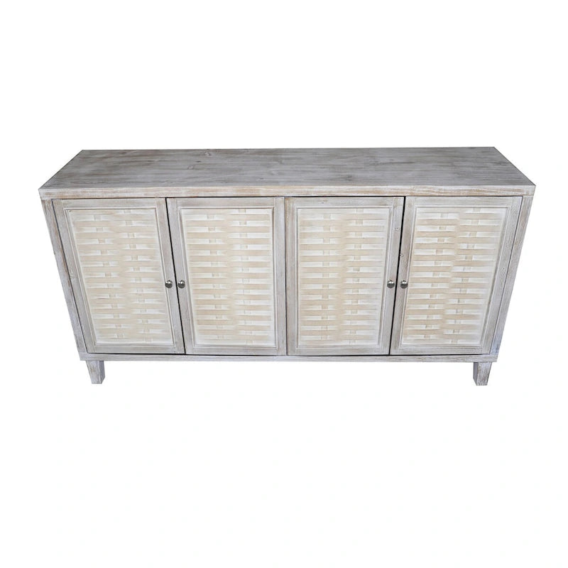 Akzentschrank mit 4 Türen, Holzschrank, Sideboard, Buffet