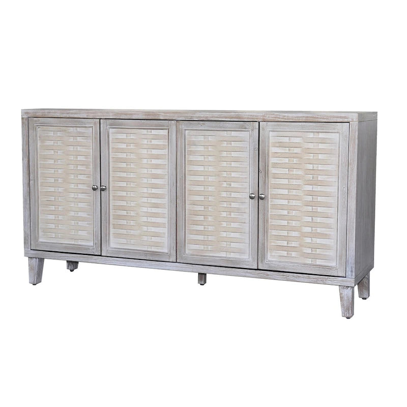 Akzentschrank mit 4 Türen, Holzschrank, Sideboard, Buffet