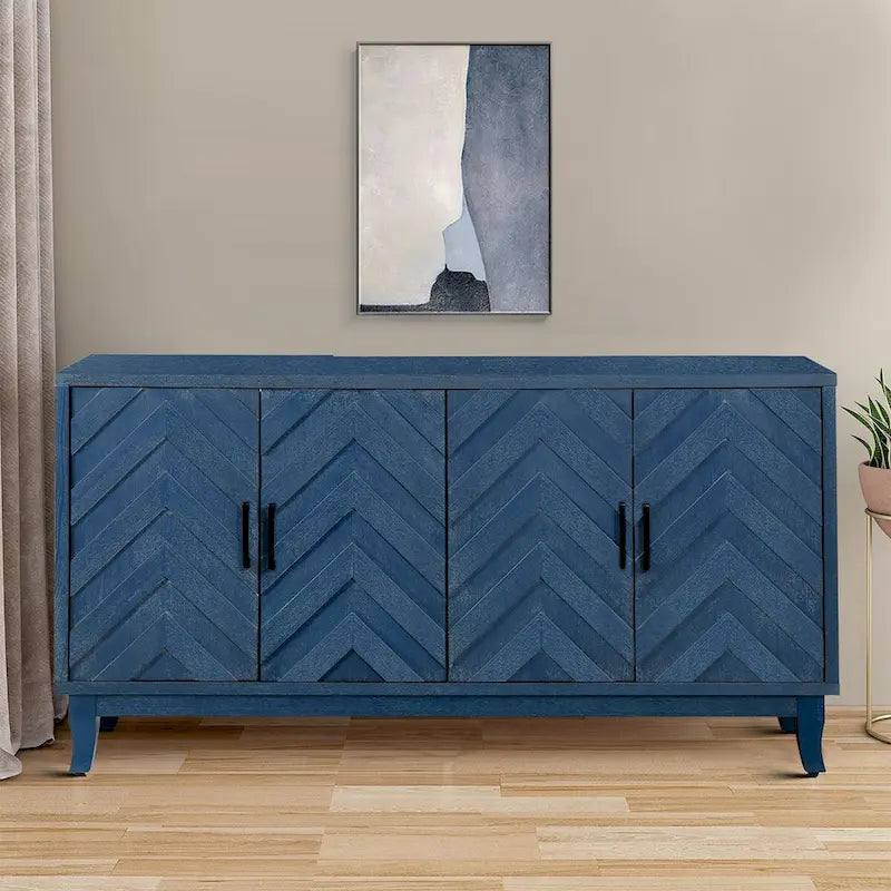 Modern Vintage Wooden Storage Dining Sideboard with Two Cabinets