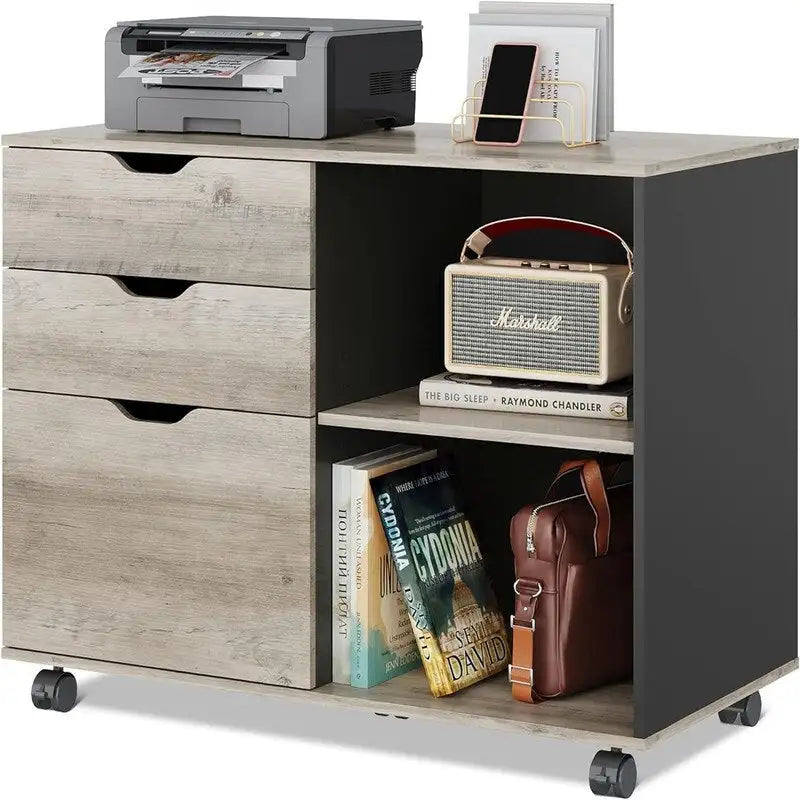 Mobiler seitlicher Aktenschrank aus Holz - 15.7D x 31.3W x 24.7H
