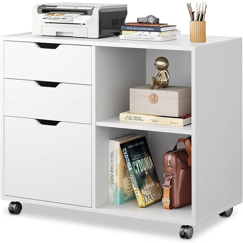 Mobiler seitlicher Aktenschrank aus Holz - 15.7D x 31.3W x 24.7H