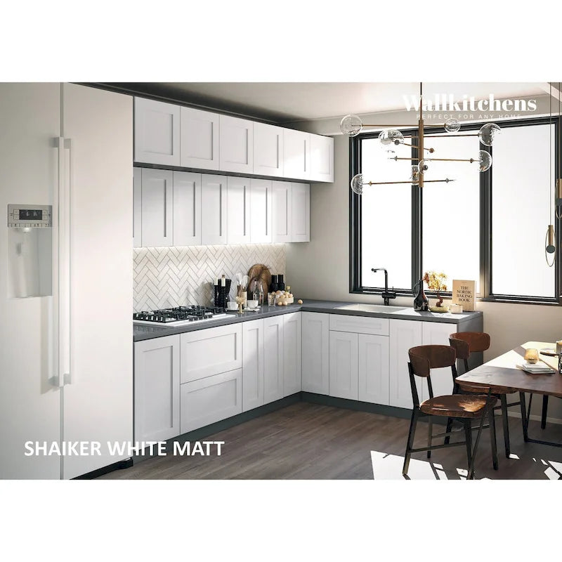 Weiße matte Küchenunterschrankbasis, 9Ft breit - 108x85