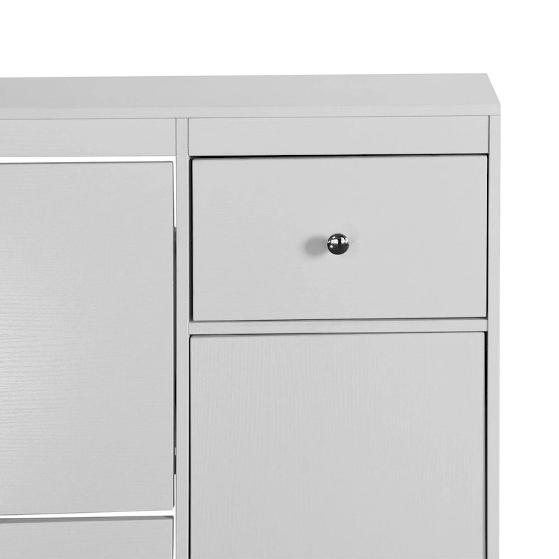 Armoire à chaussures, meuble organisateur autonome avec 3 tiroirs basculants, rangement étroit pour l'entrée avec étagère réglable