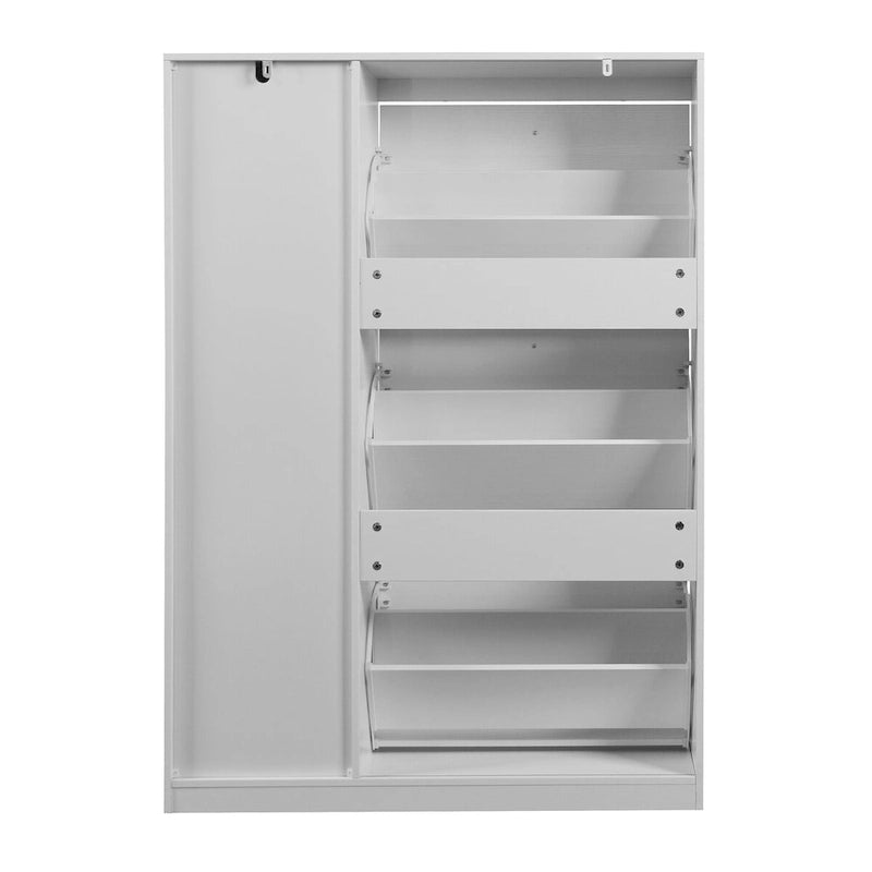 Armoire à chaussures, meuble organisateur autonome avec 3 tiroirs basculants, rangement étroit pour l'entrée avec étagère réglable