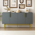 Moderner, eleganter Sideboard-Schrank mit 4 Türen, goldfarbenen Metallgriffen, für Esszimmer, Wohnzimmer, Schlafzimmer und Flur