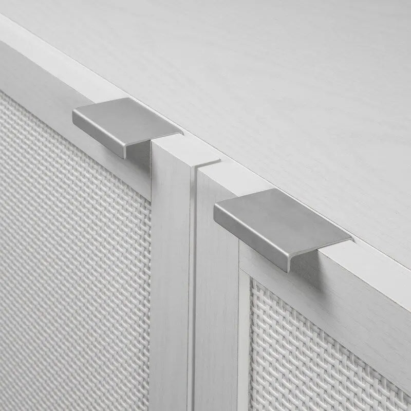 White 2-Door Storage Cabinet Adjustable Shelves Living Room
