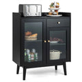 Schwarzer Buffet-Schrank mit Stauraum - 16T x 31.5B x 37H