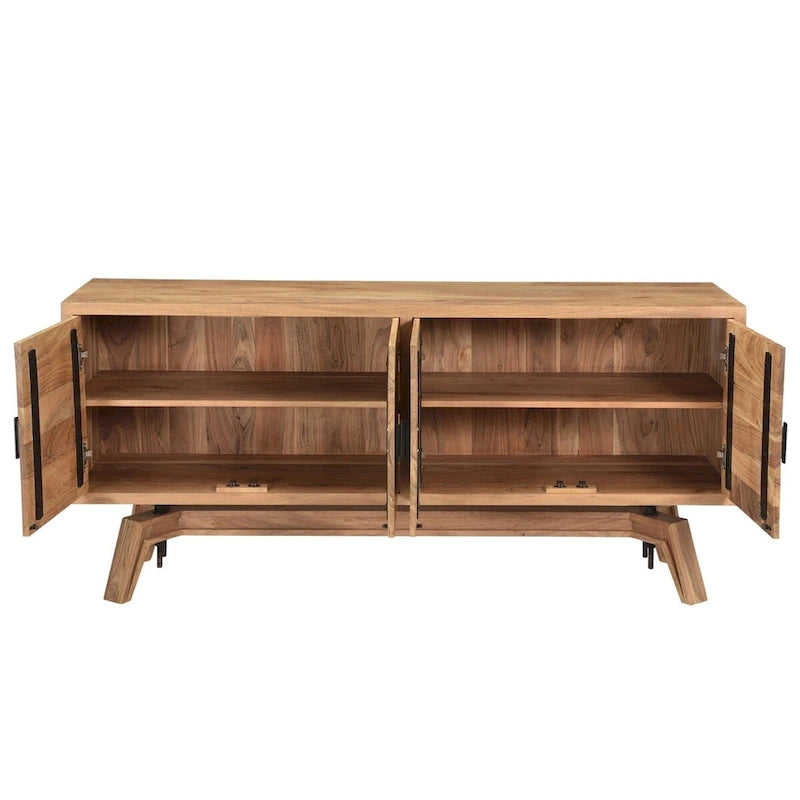 69-Zoll-Sideboard aus Massivholz mit natürlicher Baumkante für das Wohnzimmer