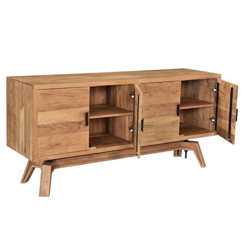 69-Zoll-Sideboard aus Massivholz mit natürlicher Baumkante für das Wohnzimmer