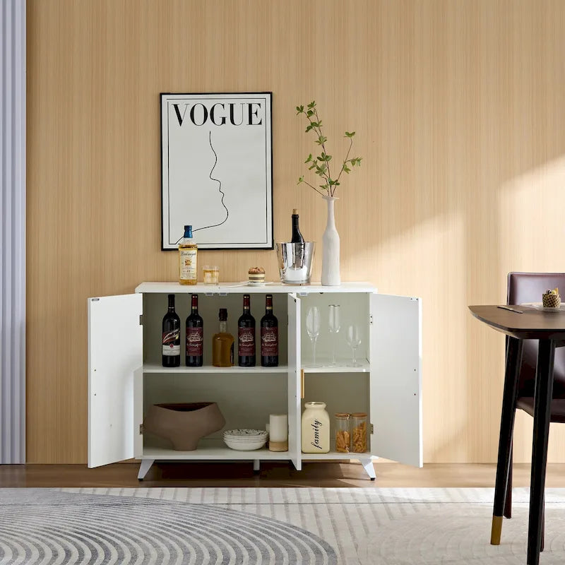 Sideboard-Buffetschrank mit 3 Türen und herausnehmbaren Einlegeböden für Wohnzimmer und Esszimmer