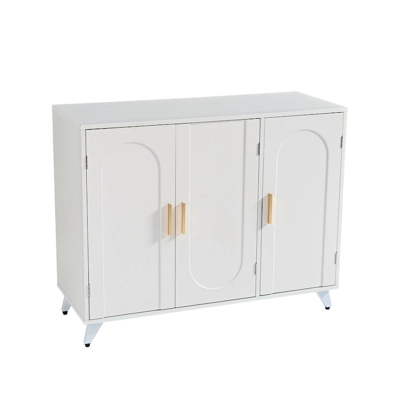 Sideboard-Buffetschrank mit 3 Türen und herausnehmbaren Einlegeböden für Wohnzimmer und Esszimmer