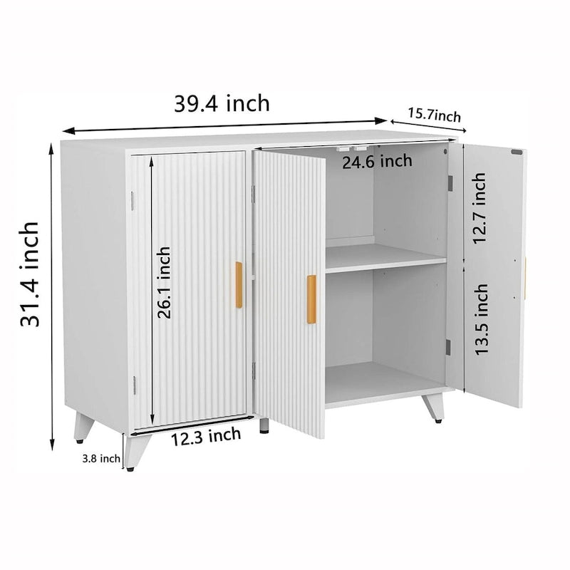 Ideboard with Wavy Texture Buffet Cabinet