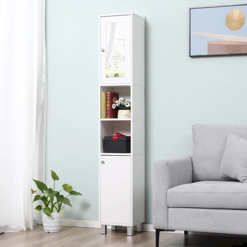 Tall Bathroom Storage Cabinet with Mirror